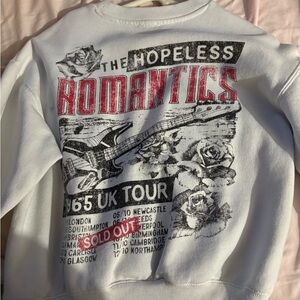 White Graphic Sweatshirt with Red and Black Design